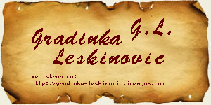 Gradinka Leškinović vizit kartica